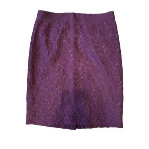 J. Crew Purple Lace Pencil Skirt